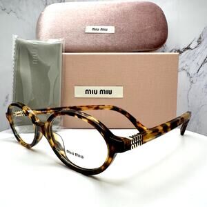 NEW MIU MIU Womens Eyeglasses Brown Oval Full Rim Frames 50-18mm Rx-able Womens